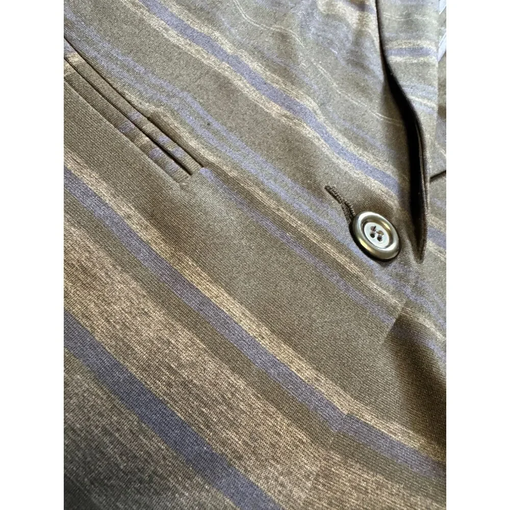 Dressbarn NWT Blue & Black Striped Blazer Medium Career Jacket One Button